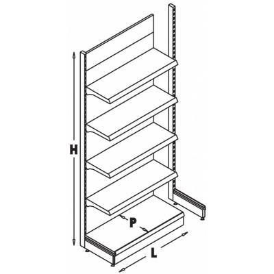 Wall Unit Market Shelf with Normal Back Panel Ес Джи Груп ЕООД Оборудване за търговски обекти и складове