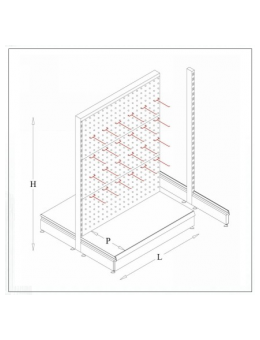 Island Unit with perforated Back Pannel